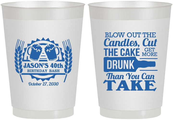 Personalized Birthday 10 oz Frosted Cups - 40th | 20103