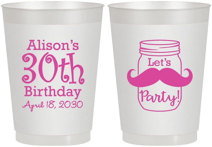 Personalized Birthday 10 oz Frosted Cups - 30th | 20104