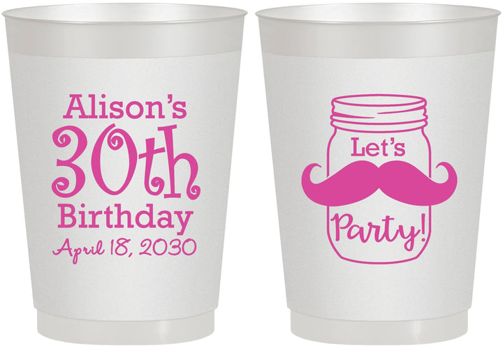 Personalized Birthday 10 oz Frosted Cups - 30th | 20104