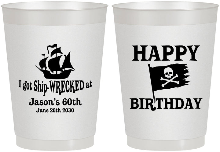 Personalized Birthday 10 oz Frosted Cups - 60th Pirate | 20106