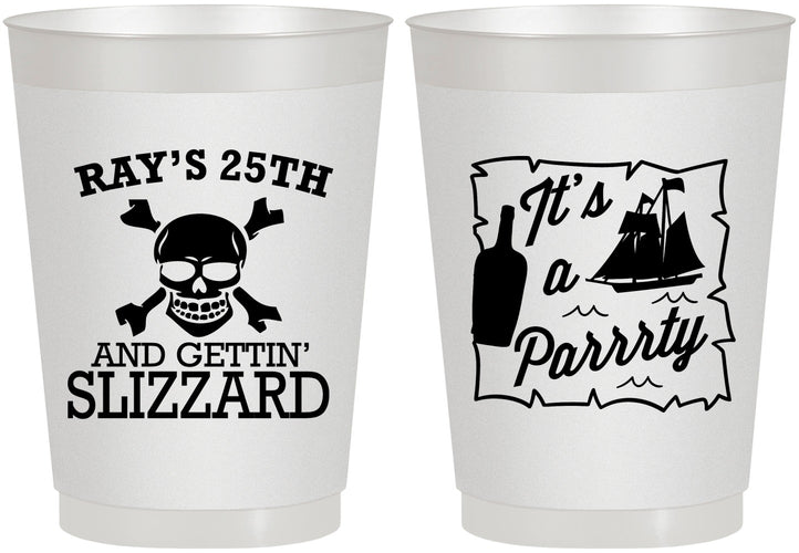 Personalized Birthday 10 oz Frosted Cups - 25th Pirate | 20107