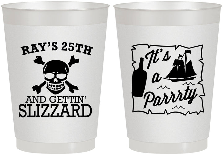 Personalized Birthday 10 oz Frosted Cups - 25th Pirate | 20107
