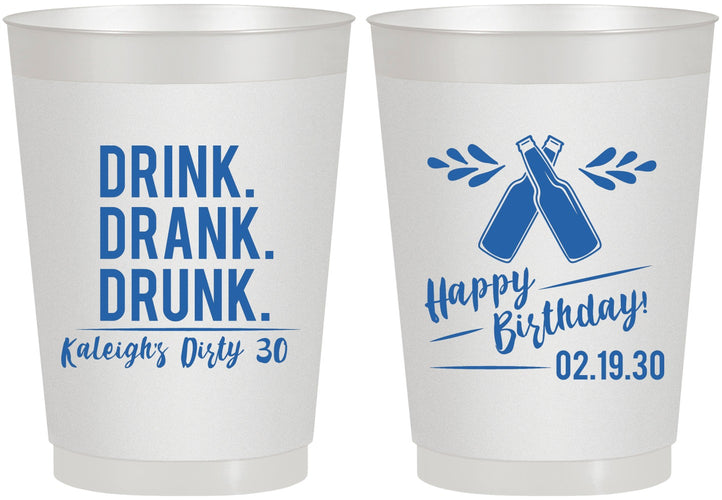 Personalized Birthday 10 oz Frosted Cups - 30th Dirty | 20110