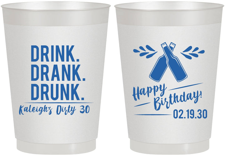 Personalized Birthday 10 oz Frosted Cups - 30th Dirty | 20110