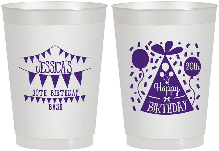 Personalized Birthday 10 oz Frosted Cups - 20th | 20113