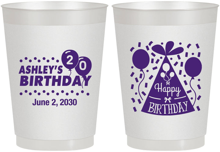 Personalized Birthday 10 oz Frosted Cups - 20th | 20114