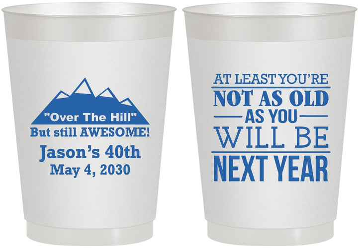 Personalized Birthday 10 oz Frosted Cups - 40th Over The Hill | 20121