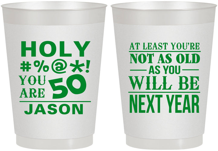 Personalized Birthday 10 oz Frosted Cups - 50th | 20122
