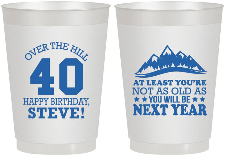Personalized Birthday 10 oz Frosted Cups - 40th Over The Hill | 20123