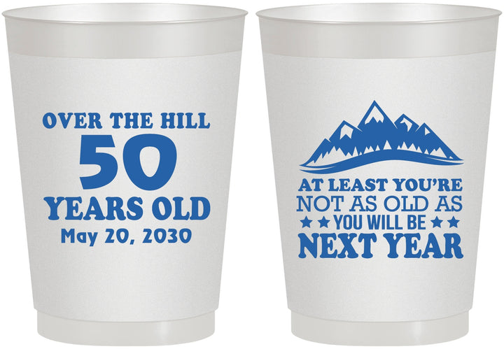 Personalized Birthday 10 oz Frosted Cups - 50th Over The Hill | 20124