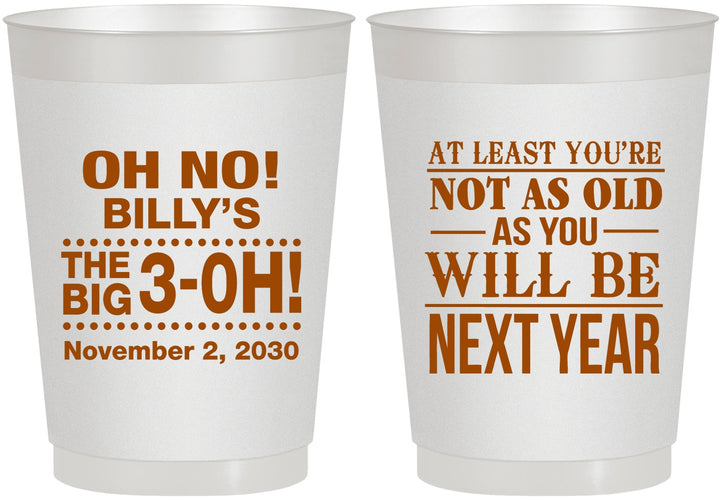 Personalized Birthday 10 oz Frosted Cups - 30th Big 3 Oh | 20125