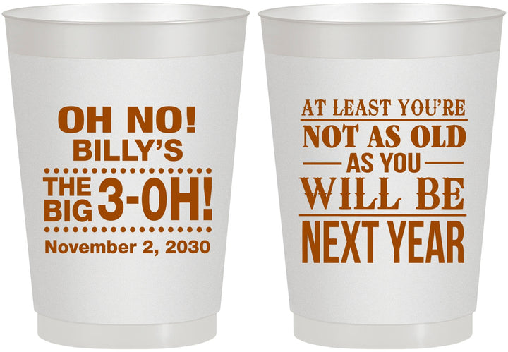 Personalized Birthday 10 oz Frosted Cups - 30th Big 3 Oh | 20125