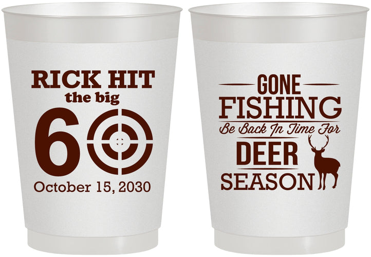 Personalized Birthday 10 oz Frosted Cups - 60th Gone Fishing | 20126