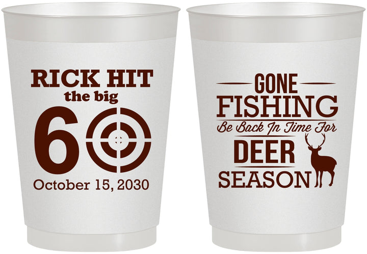 Personalized Birthday 10 oz Frosted Cups - 60th Gone Fishing | 20126