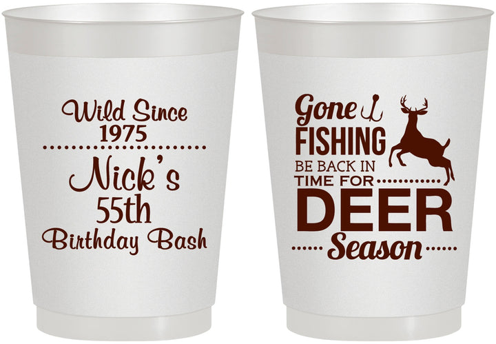 Personalized Birthday 10 oz Frosted Cups - 55th Gone Fishing | 20128
