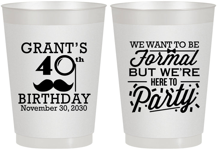 Personalized Birthday 10 oz Frosted Cups - 40th | 20130