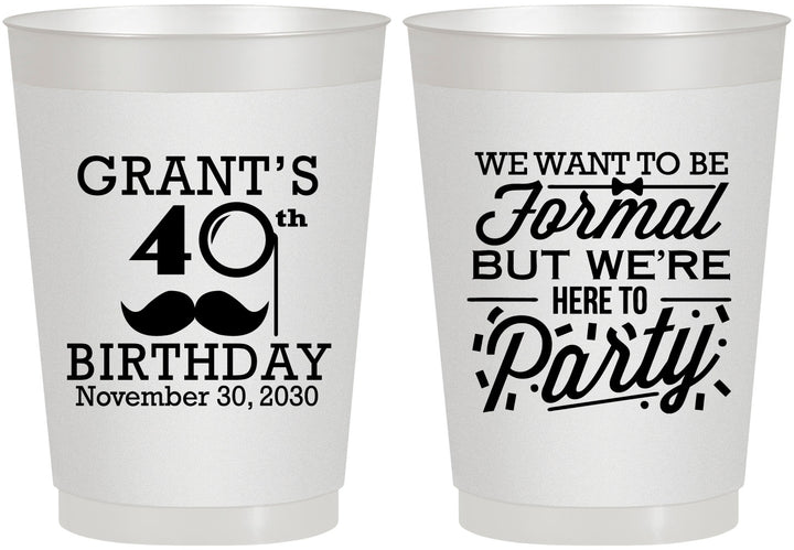 Personalized Birthday 10 oz Frosted Cups - 40th | 20130