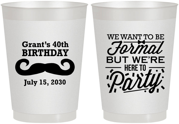 Personalized Birthday 10 oz Frosted Cups - 40th | 20131
