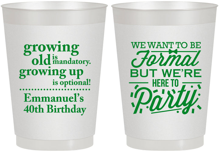 Personalized Birthday 10 oz Frosted Cups - 40th | 20135