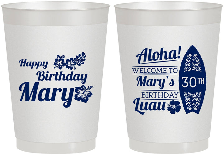Personalized Birthday 10 oz Frosted Cups - 30th Hawaii | 20136