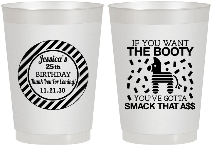 Personalized Birthday 10 oz Frosted Cups - 25th Smack Ass | 20138