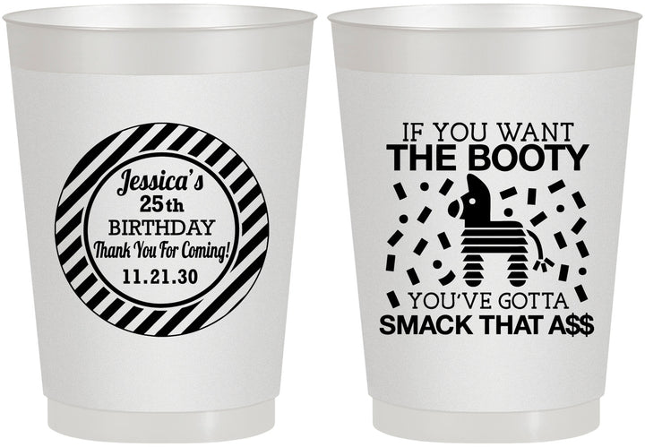 Personalized Birthday 10 oz Frosted Cups - 25th Smack Ass | 20138