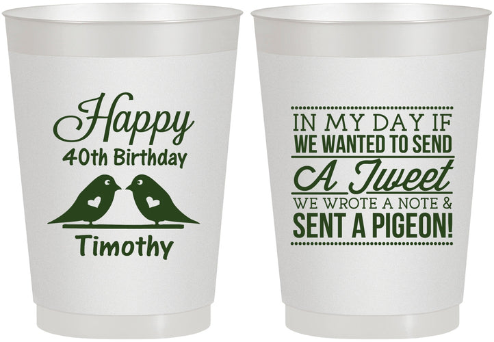 Personalized Birthday 10 oz Frosted Cups - 40th | 20139