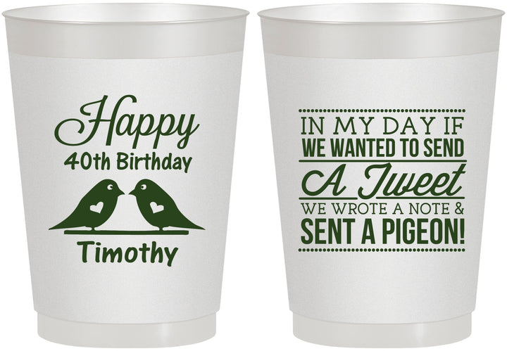 Personalized Birthday 10 oz Frosted Cups - 40th | 20139