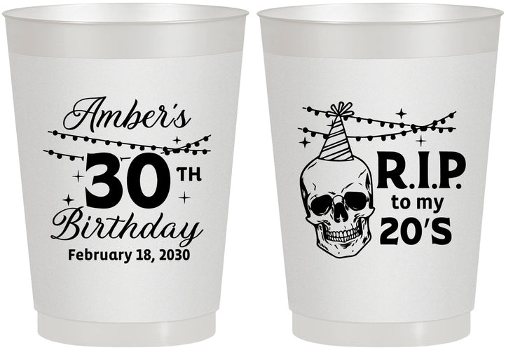 Personalized Birthday 10 oz Frosted Cups - 30th Rip 20 | 20140