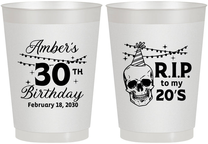 Personalized Birthday 10 oz Frosted Cups - 30th Rip 20 | 20140