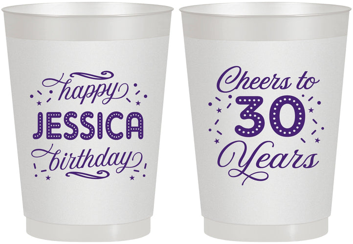 Personalized Birthday 10 oz Frosted Cups - Cheers To 30 Years | 20142