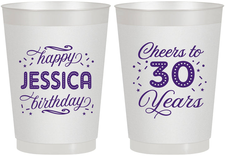 Personalized Birthday 10 oz Frosted Cups - Cheers To 30 Years | 20142