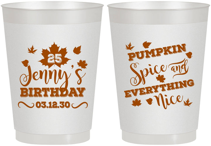 Personalized Birthday 10 oz Frosted Cups - 25th Thanksgiving | 20144