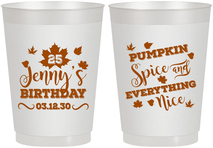 Personalized Birthday 10 oz Frosted Cups - 25th Thanksgiving | 20144