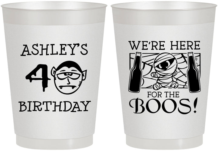 Personalized Birthday 10 oz Frosted Cups - 40th Halloween | 20145