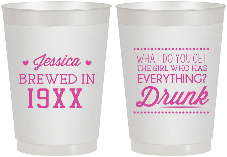 Personalized Birthday 10 oz Frosted Cups - Drunk | 20147