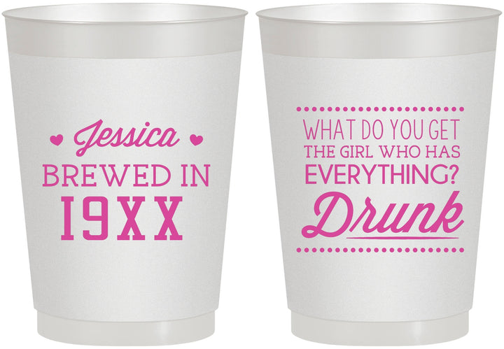 Personalized Birthday 10 oz Frosted Cups - Drunk | 20147