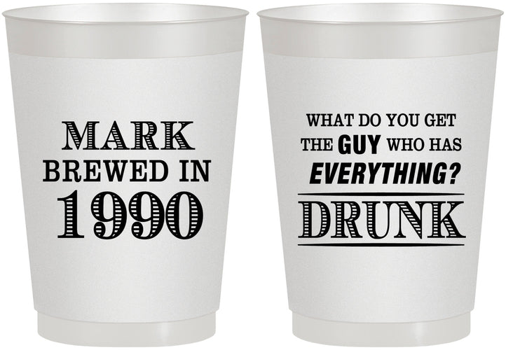 Personalized Birthday 10 oz Frosted Cups - 40th | 20148