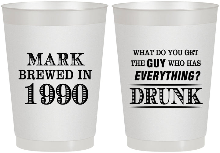 Personalized Birthday 10 oz Frosted Cups - 40th | 20148