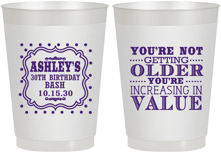 Personalized Birthday 10 oz Frosted Cups - 30th | 20149