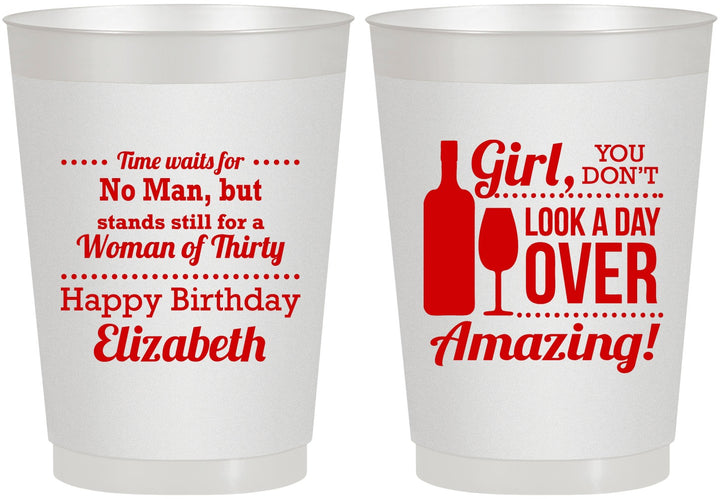 Personalized Birthday 10 oz Frosted Cups - Look A Day Over Amazing | 20150