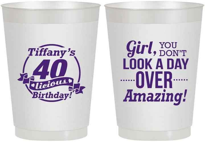 Personalized Birthday 10 oz Frosted Cups - 40th | 20153