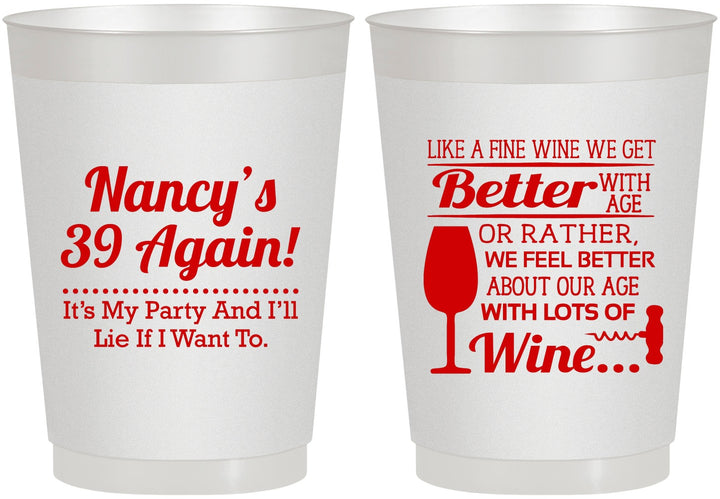 Personalized Birthday 10 oz Frosted Cups - 40th Wine | 20154