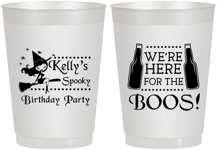 Personalized Birthday 10 oz Frosted Cups - Halloween Spooky Boos | 20158