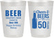 Personalized Birthday 10 oz Frosted Cups - Cheers Beers To 50 Years | 20160