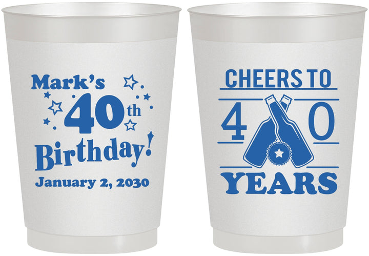 Personalized Birthday 10 oz Frosted Cups - Cheers To 40 Years | 20162