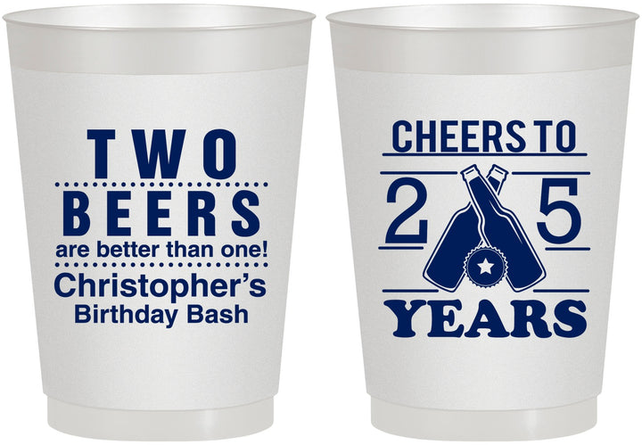 Personalized Birthday 10 oz Frosted Cups - Cheers To 25 Years | 20163