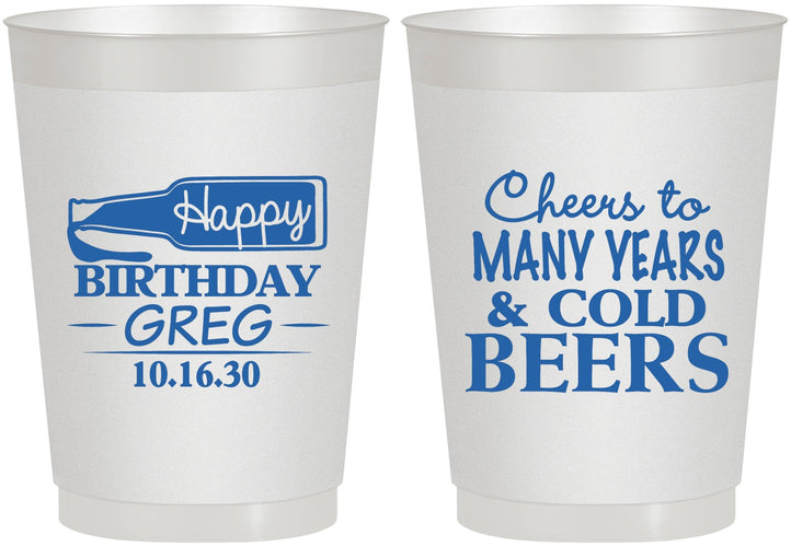 Personalized Birthday 10 oz Frosted Cups - Cheers To Many Years | 20167