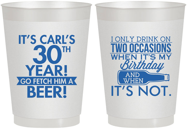 Personalized Birthday 10 oz Frosted Cups - 30th | 20170