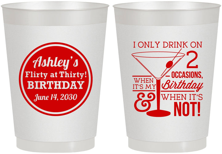 Personalized Birthday 10 oz Frosted Cups - 30th | 20172